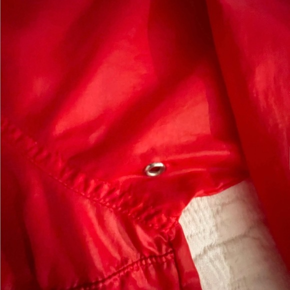 VTG Levis Olympic 80s red lightweight pullover hooded 3/4 zip Windbreaker large - Picture 6 of 12